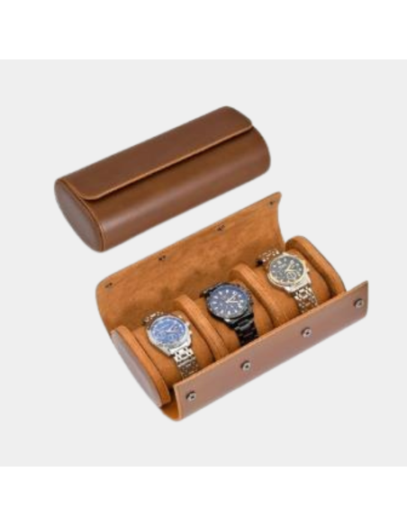 Watch roll for 3 watches, brown colour WR-TW-30-003